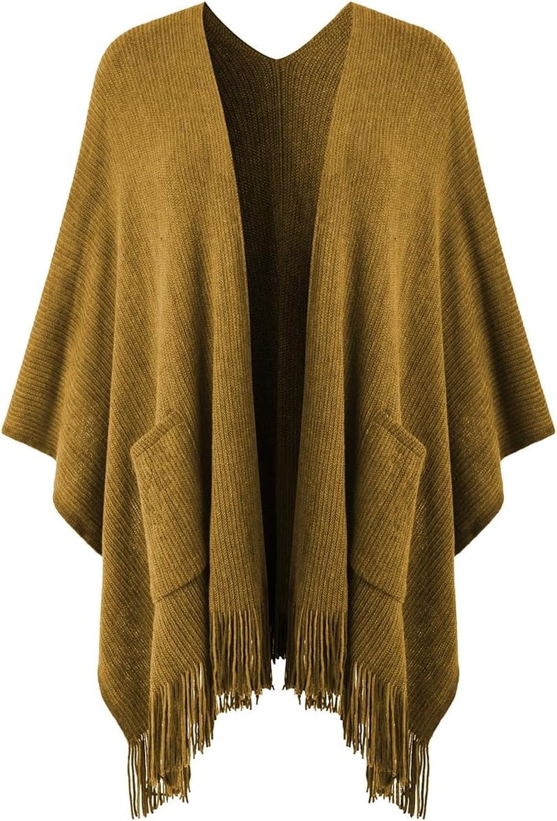 Ferand Shawl Wraps for Women, Cozy Lightweight Poncho Cape with Pockets, Warm for Fall Winter Travel - Image 1